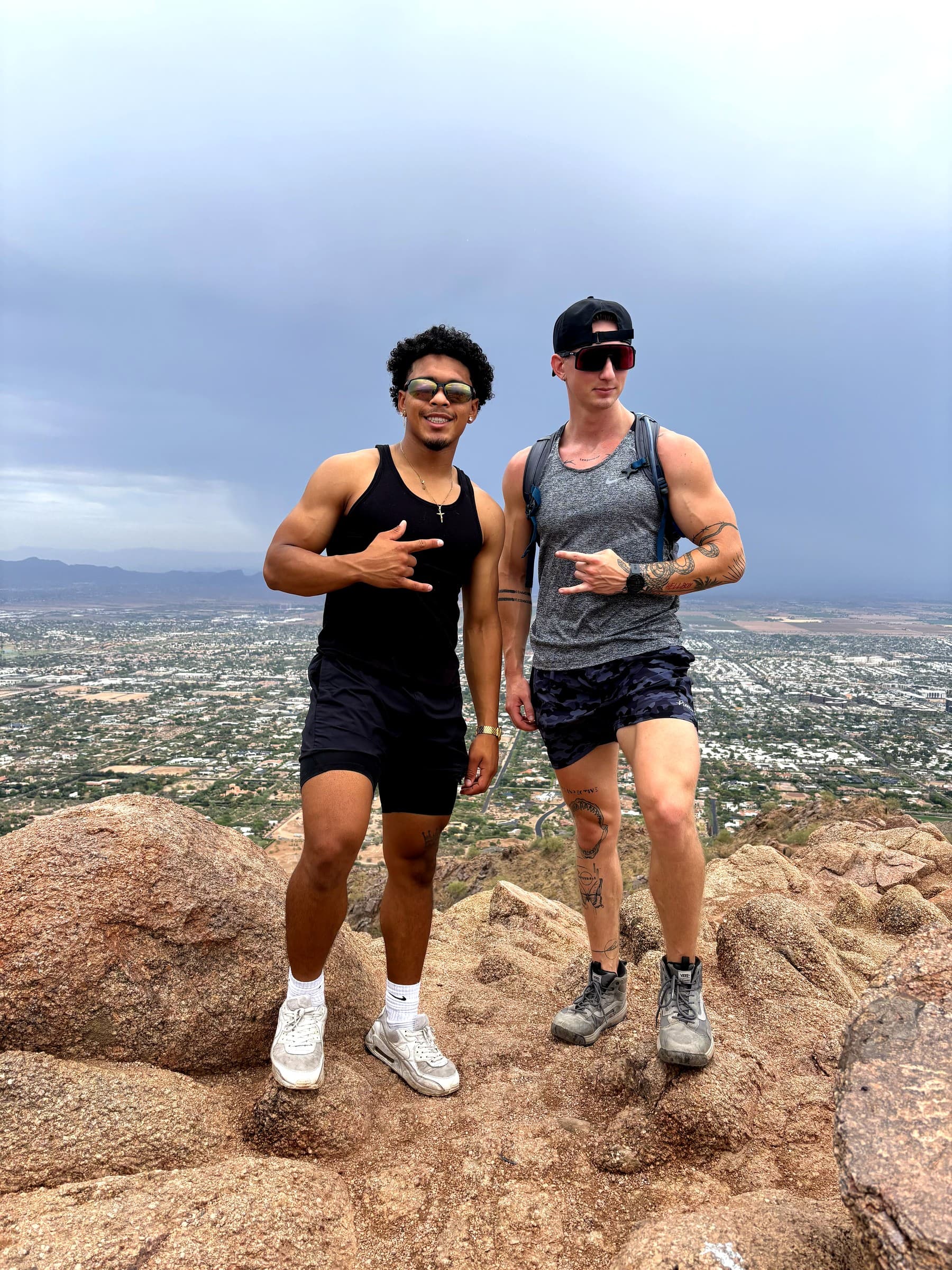 Coach Luis and Coach Braedon at the summit of Camelback Mountain, Phoenix AZ